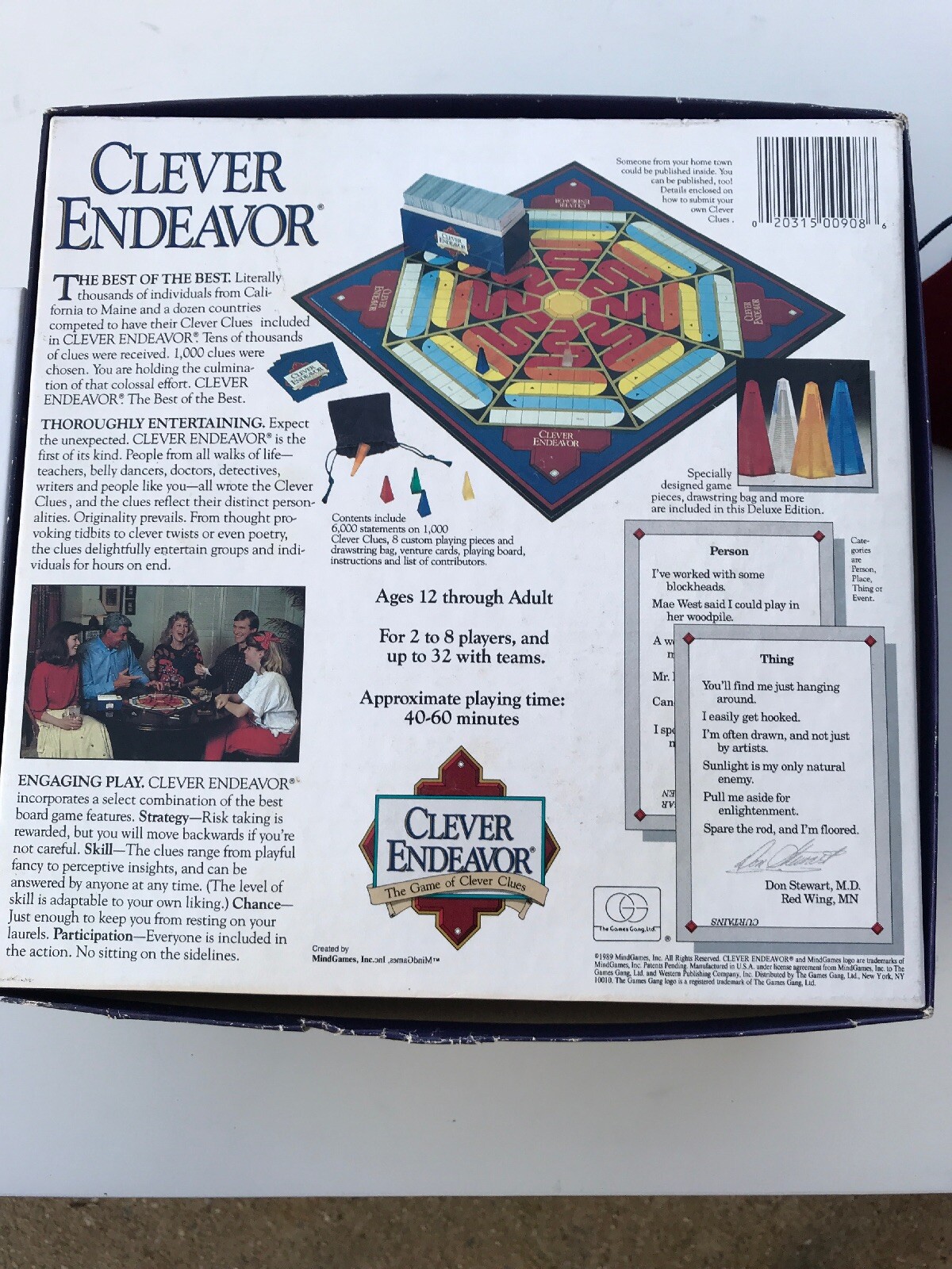 Clever Endeavor, the Game of Clever Clues Master Game Deluxe Edition 1989