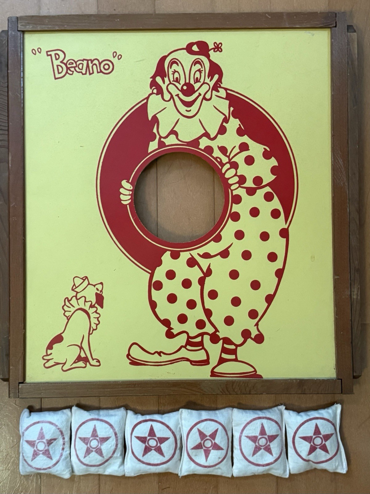 Vintage Beano the Clown Beanbag Toss Board Game with Original Decor Unique Retro
