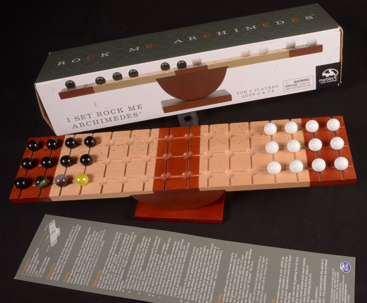 Rock Me Archimedes Lever Balance Strategy Game Marbles Brain Workshop Replaced