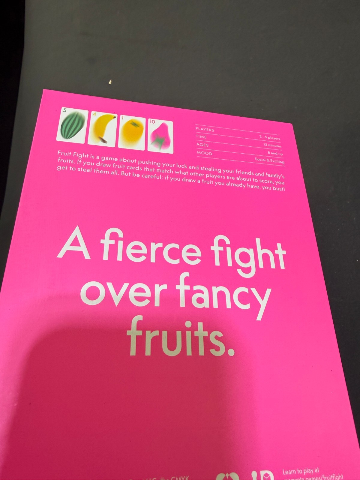 Magenta Card Game Set: Fives, Figment, Fruit Fight