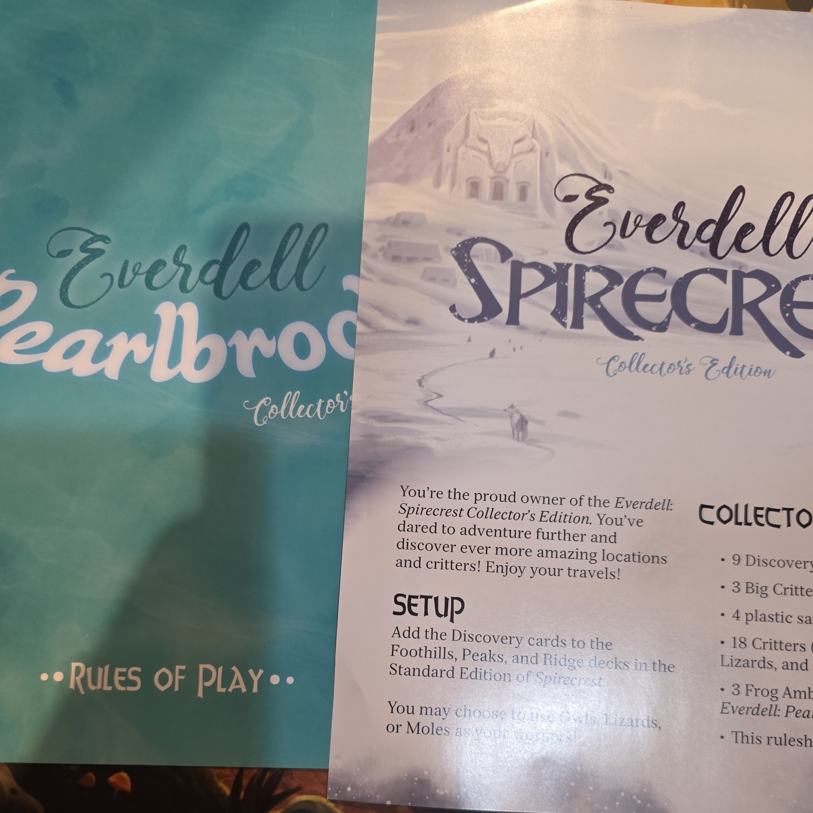Everdell & Expansions board game Pearlbrook & Spirecrest Collectors with insert