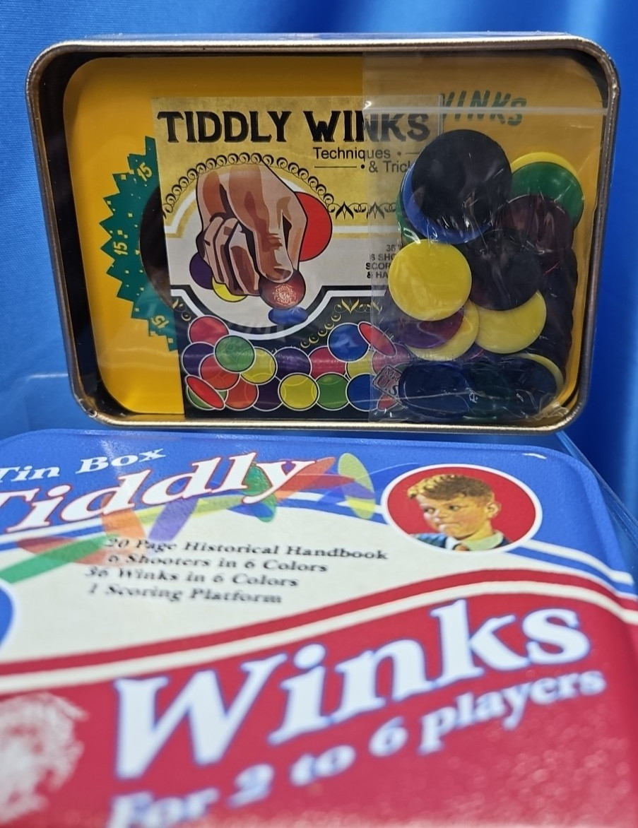 Tin Box Tiddly Winks for 2 to 6 Players Vintage Game 2002 Channel Craft Sealed