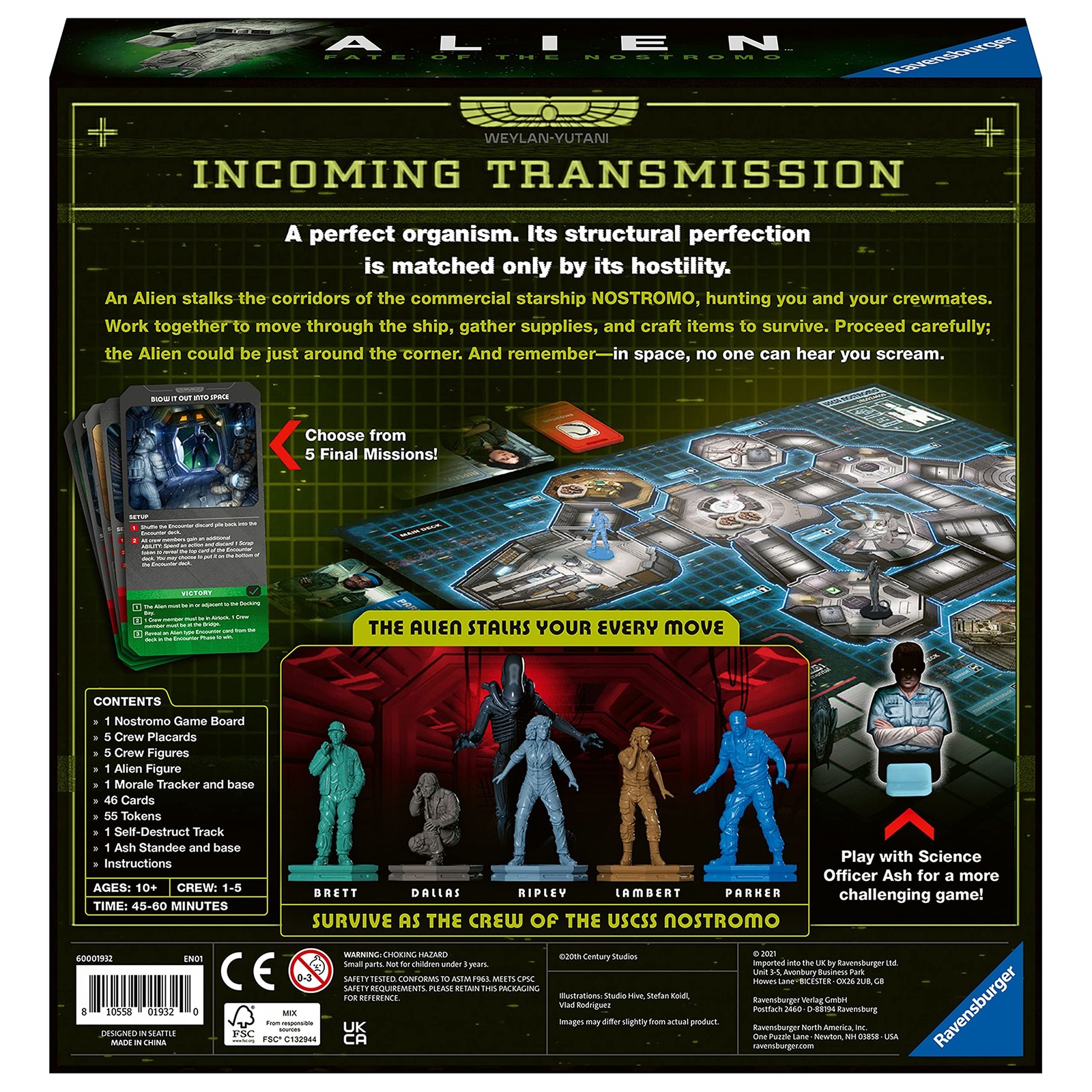 Alien: Fate Of The Nostromo Juego De Mesa Para Edades De 10 Anos En Adelante –
