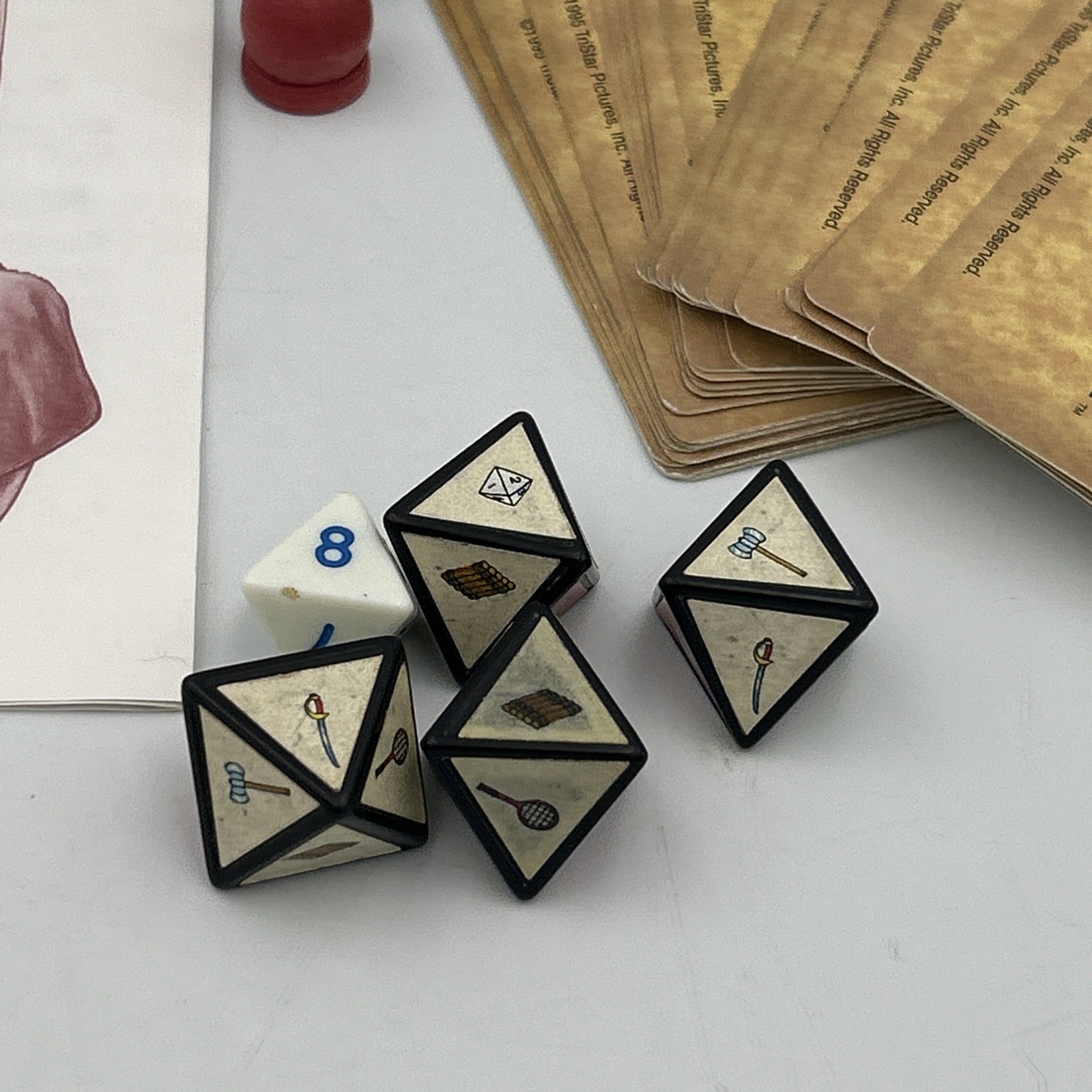 Vtg 1995 Jumanji Board Game Replacement Pieces Timer Dice Cards Pawns Decoder