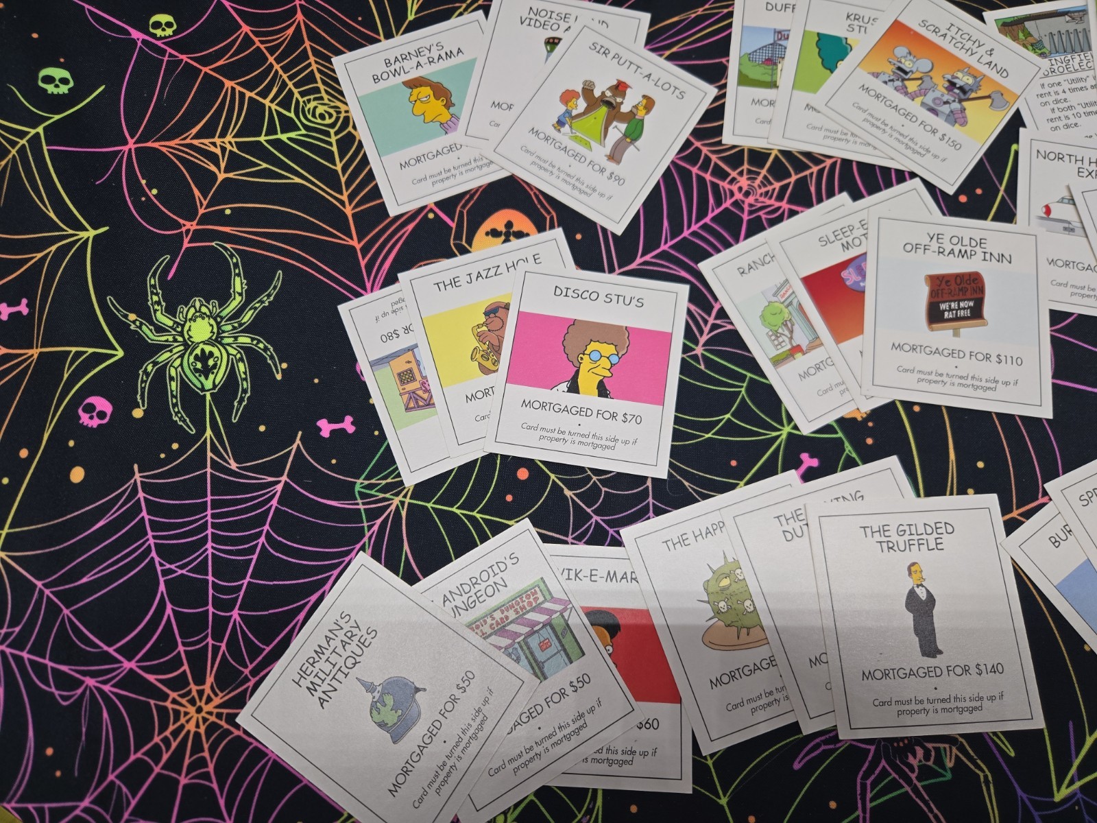 Monopoly The Simpsons 2001 28 Title Deed Replacement Game Cards