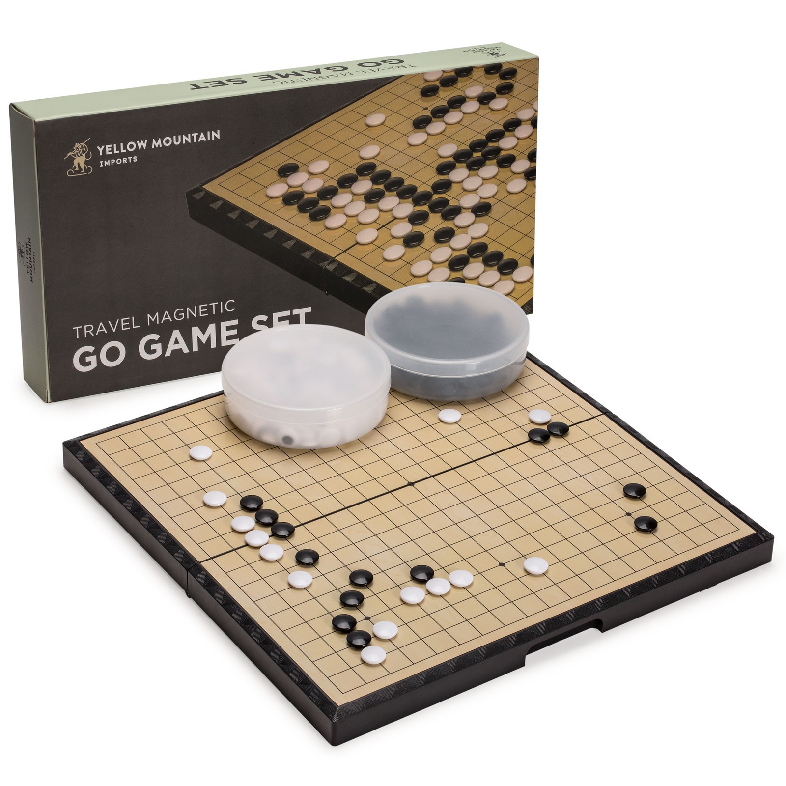 Large Magnetic 19×19 Go Game Set Board (14.6-Inch) with Single Convex Stones
