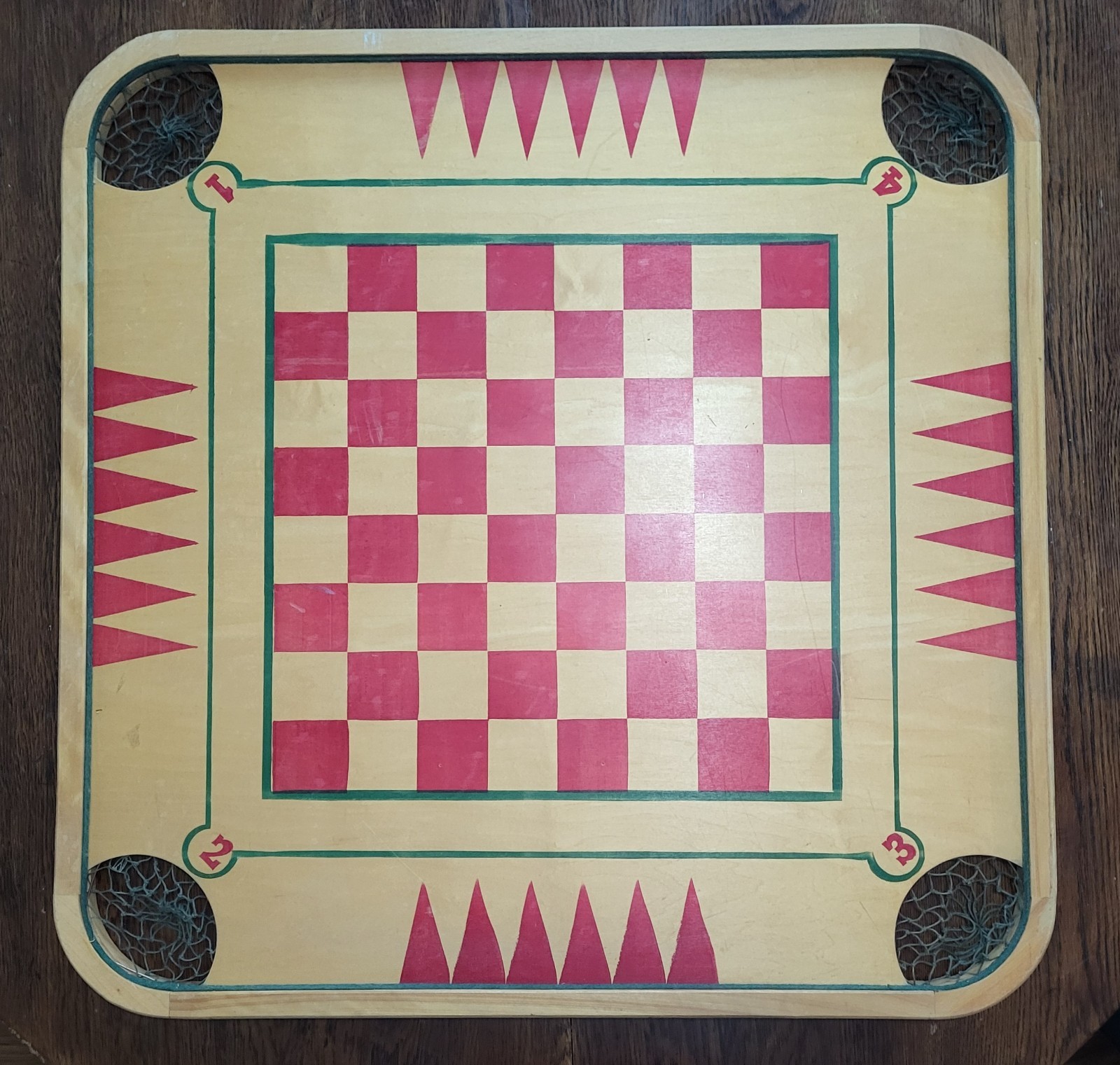 Vintage 1940`s Carrom Wood Game Board #85 ( no pieces )