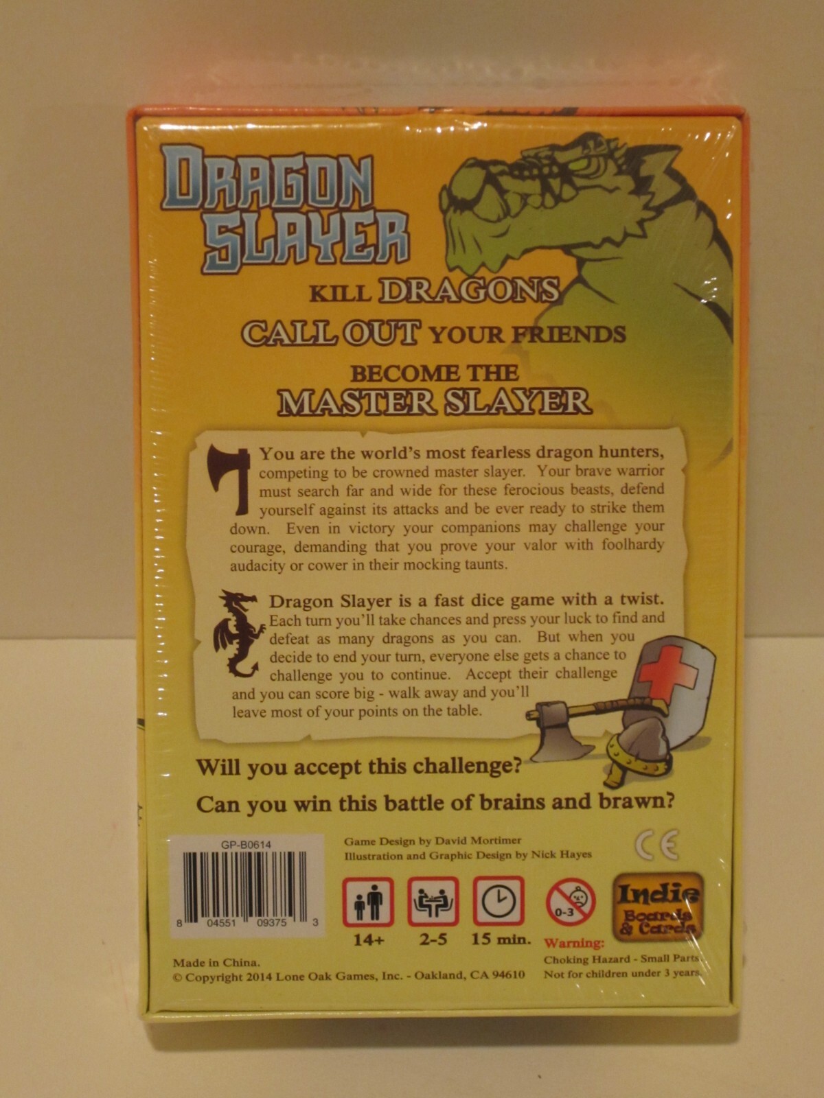 Dragon Slayer by David Mortimer – Indie Boards & Cards 2014 – Factory Sealed