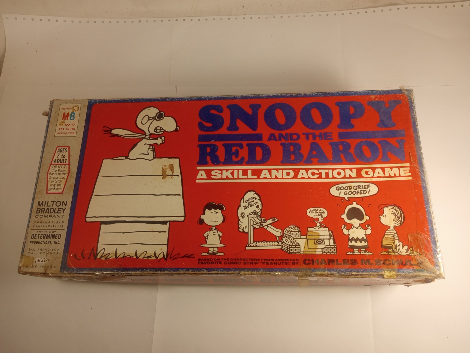 Vintage 1970 Snoopy And The Red Baron Skill and Action Game Milton Bradley
