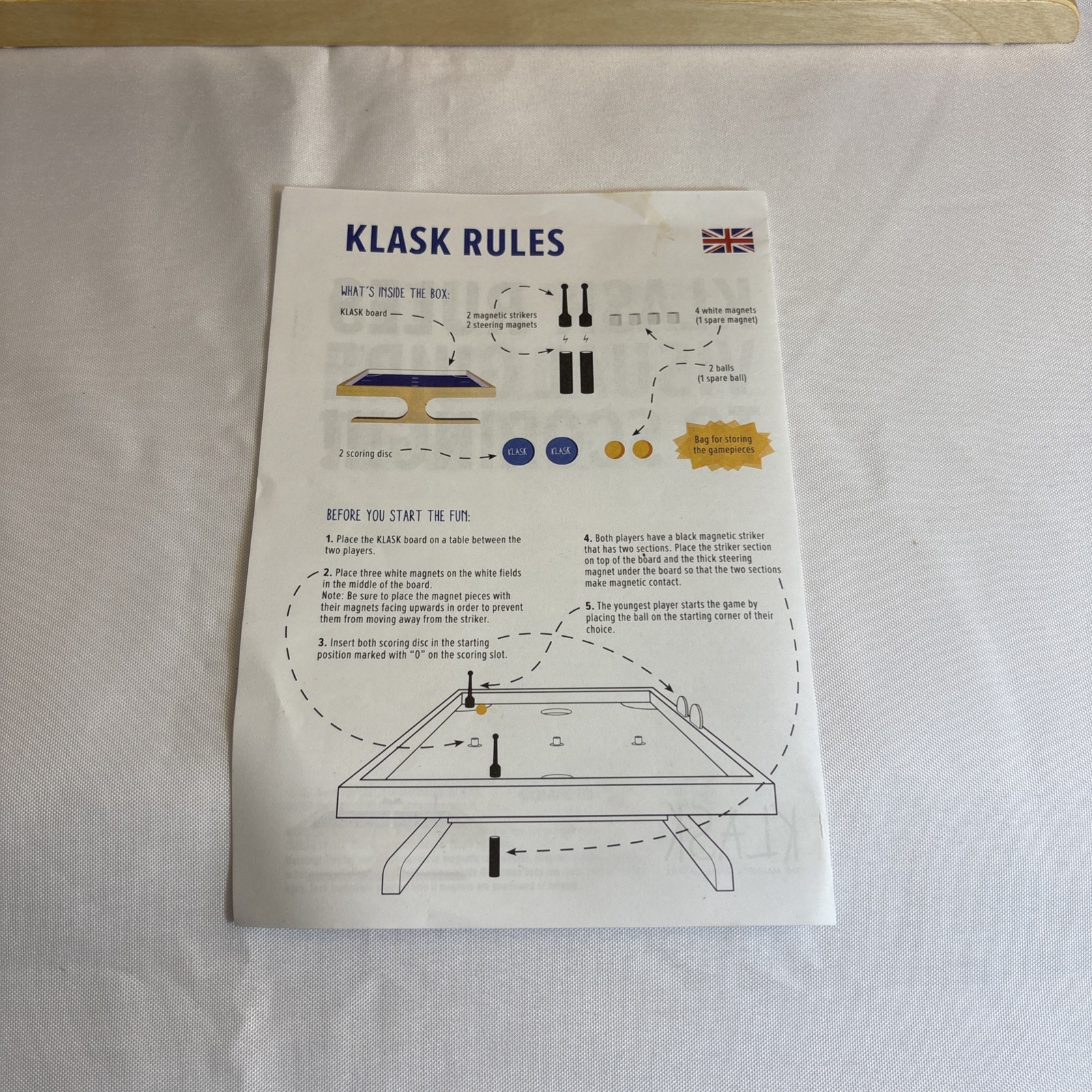 Klask! The Magnetic Game of Skill Buffalo Games Open Box Unplayed LARGER BOARD