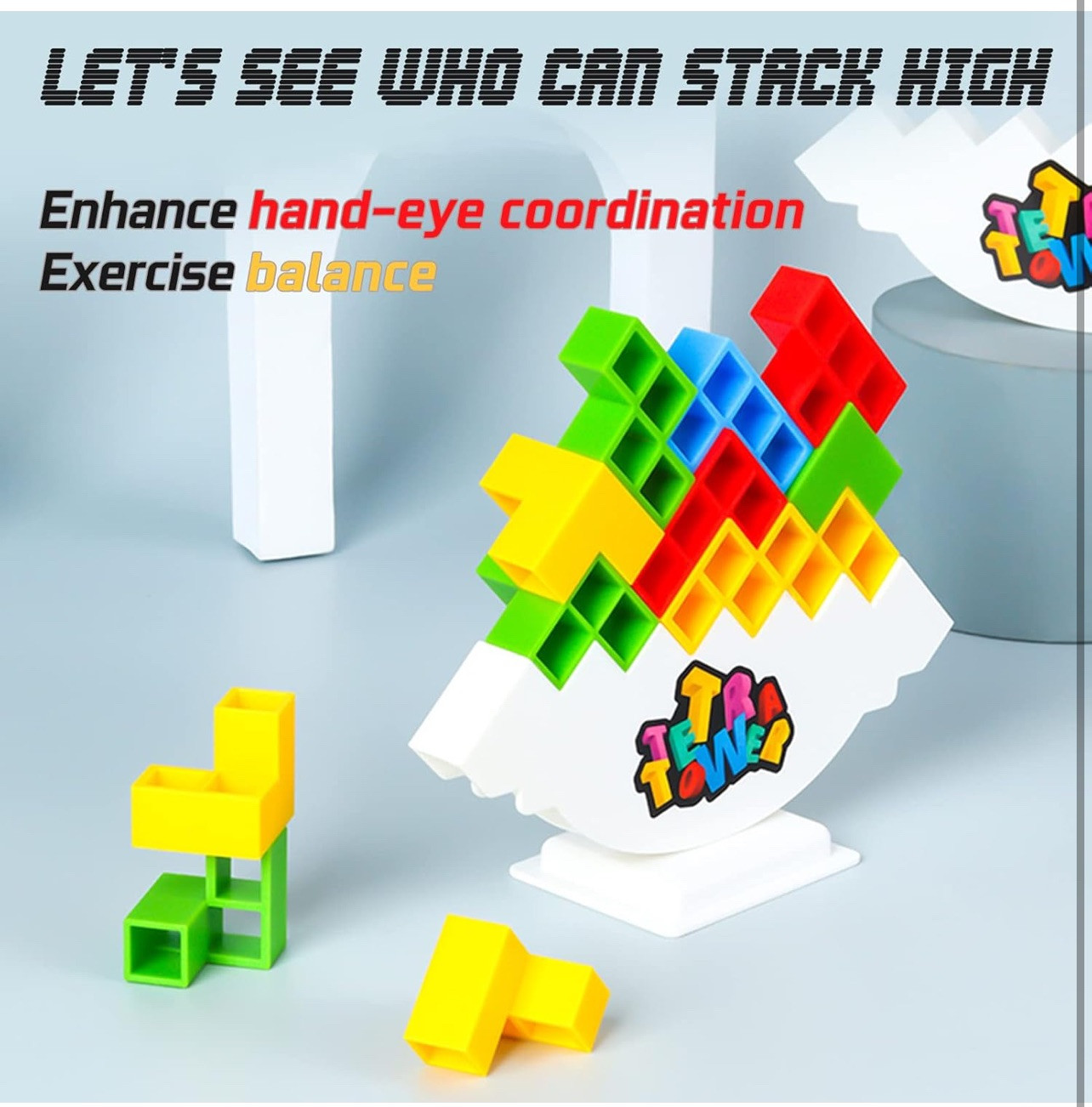 48 Pcs Tetra Tower Balance Stacking Blocks Game