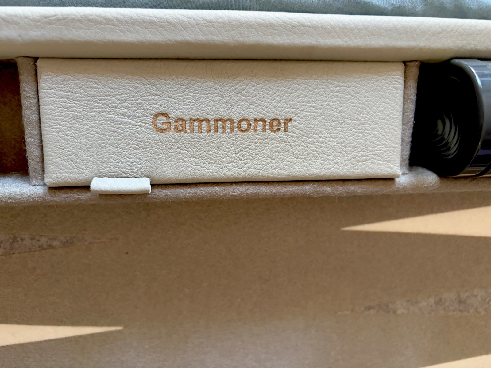 Gammoner Backgammon Board No. 1190 Gray Case Combination Lock 25X15.5X3 inches.