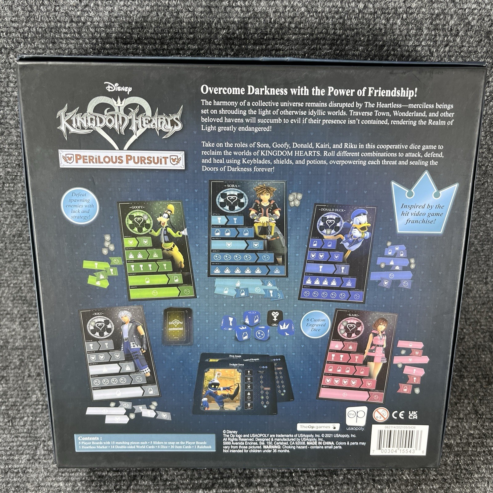 Disney Kingdom Hearts Perilous Pursuits Board Game The Ops Dice Complete