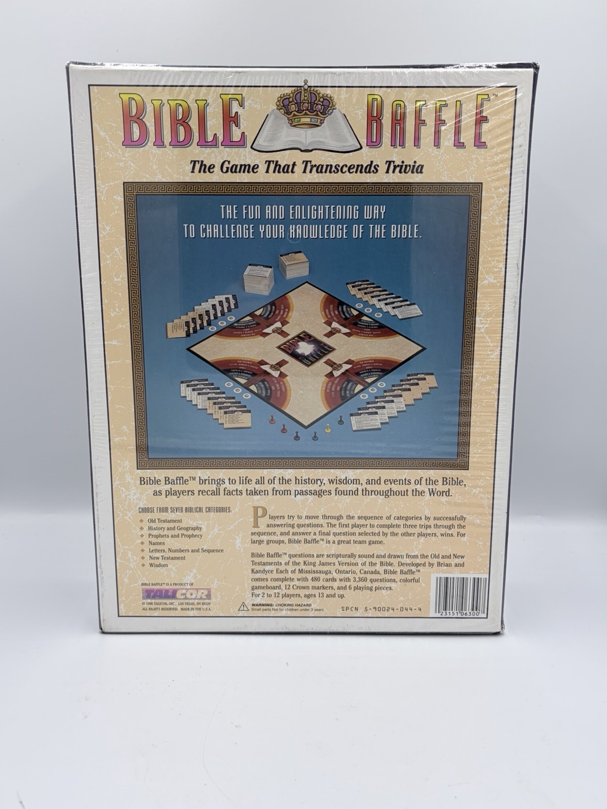 Bible Baffle Board Game BRAND NEW – Old & New Testament Trivia 1996 Talicor USA