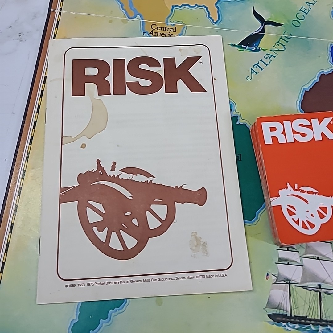 1975 Risk Board Game Parker Brothers Complete With Instruction Manual