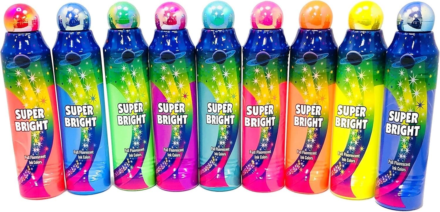 Dab-O-Ink SUPER BRIGHT – 4 oz. – 1 Count (Pack of 9), Multi-color Rainbow