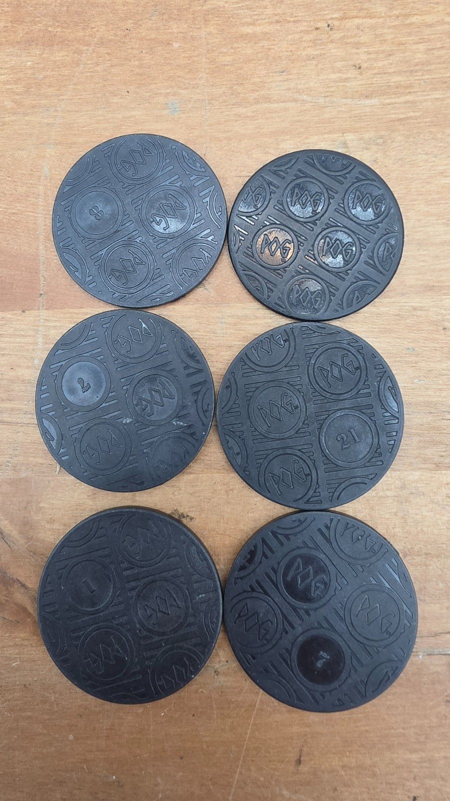 Lot of 4 Plastic POG Slammer Kini 1994 Authentic The World Pog Federation