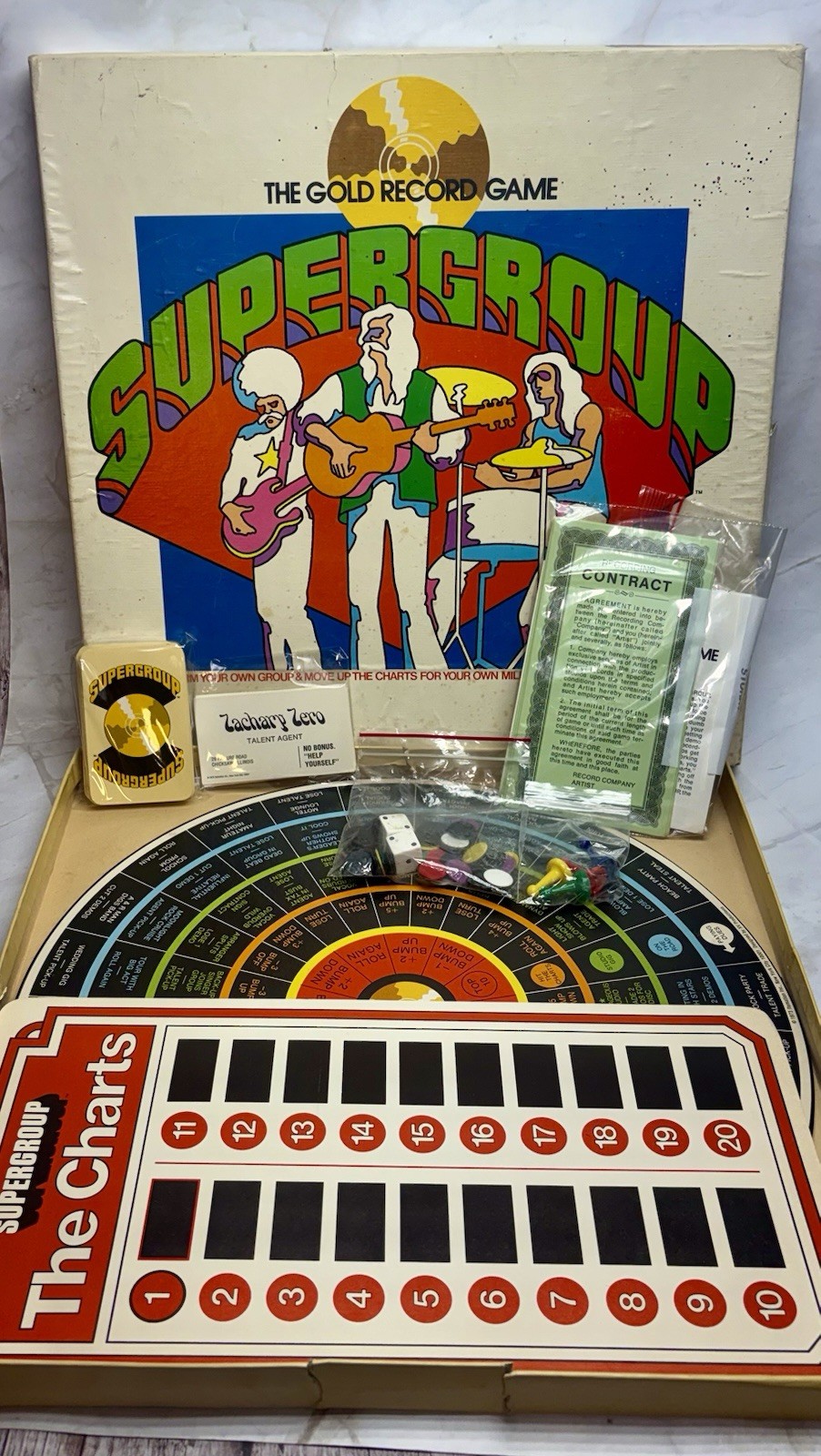 RARE Vintage Supergroup Gold Record Board Game 1973