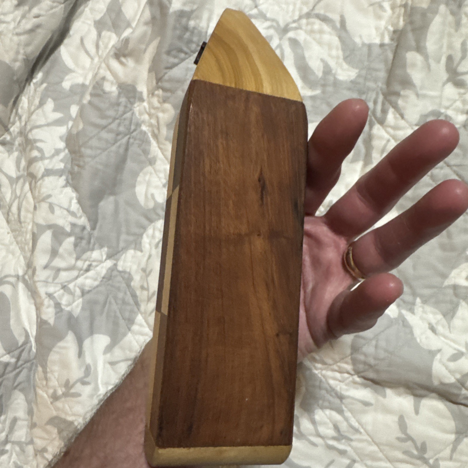 Handcrafted Wooden Dominoes Boat Box Colombia 15 Domino’s Missing Sail