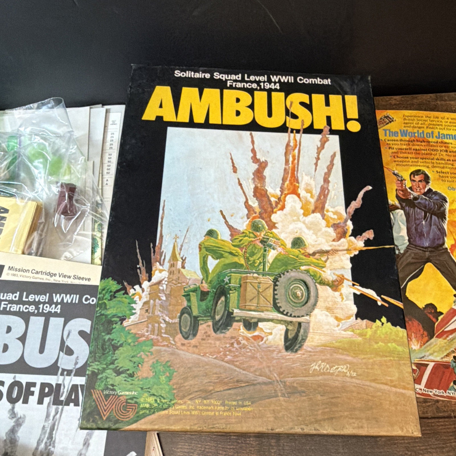Victory Games Ambush! Solitaire WWII France 1944 War Board Game Complete CIB