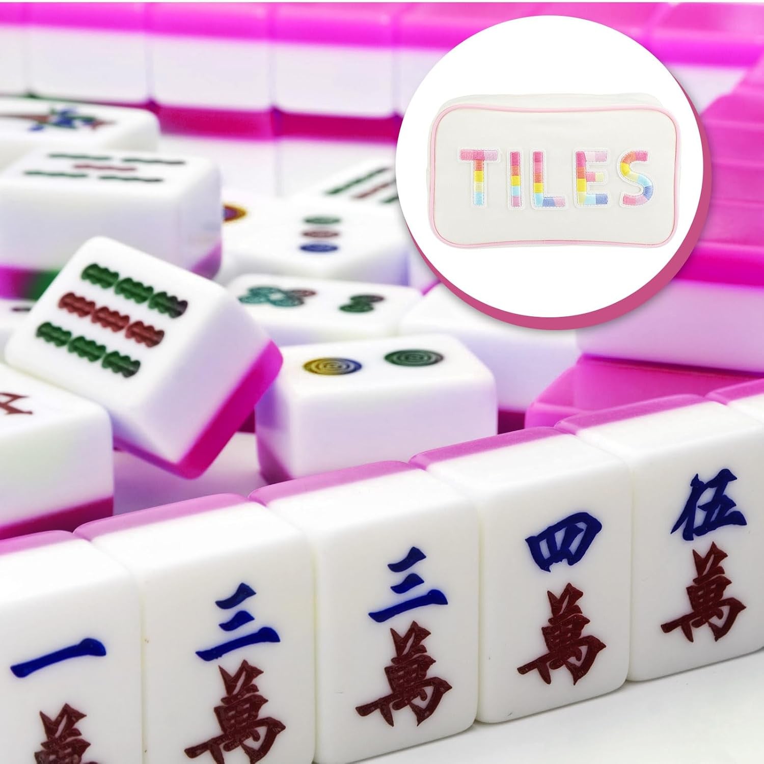 Empty Mahjong Bag Thickened American Mahjong Tiles Bag with Zipper Storage Pouch