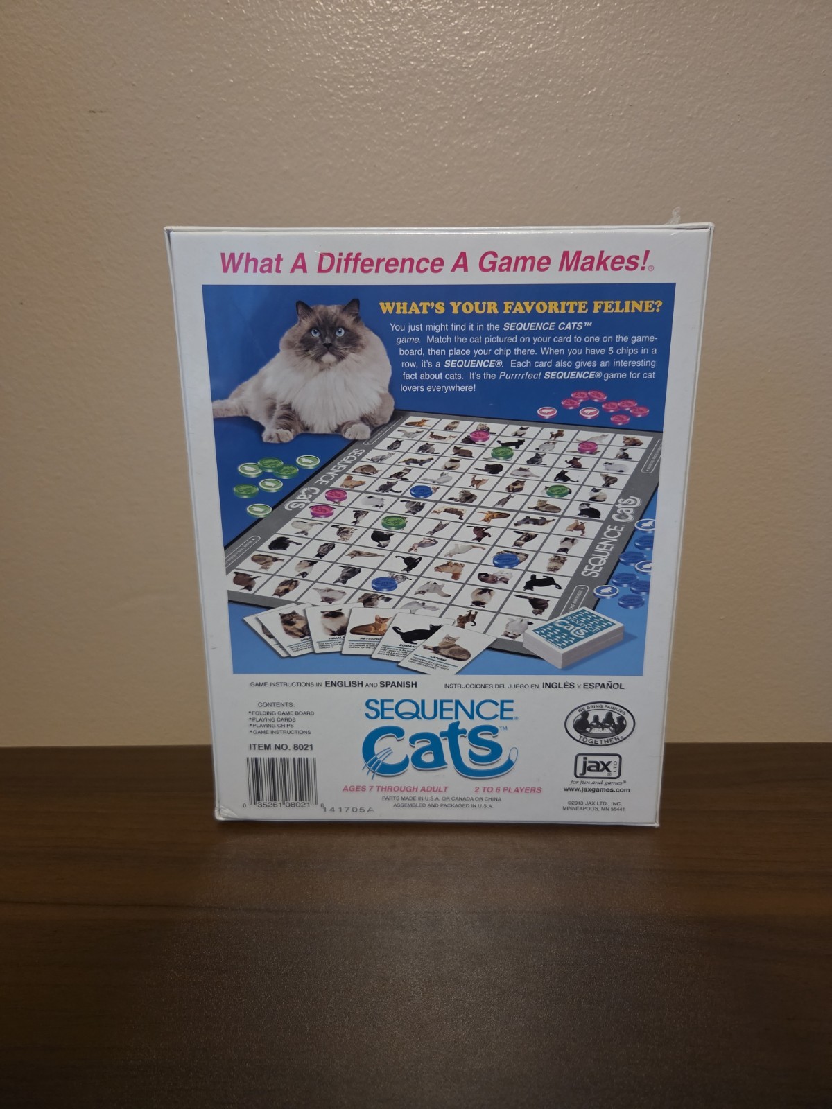 Brand New Sealed Sequence Cats Jax Board Game – 2 To 6 Players – 2013