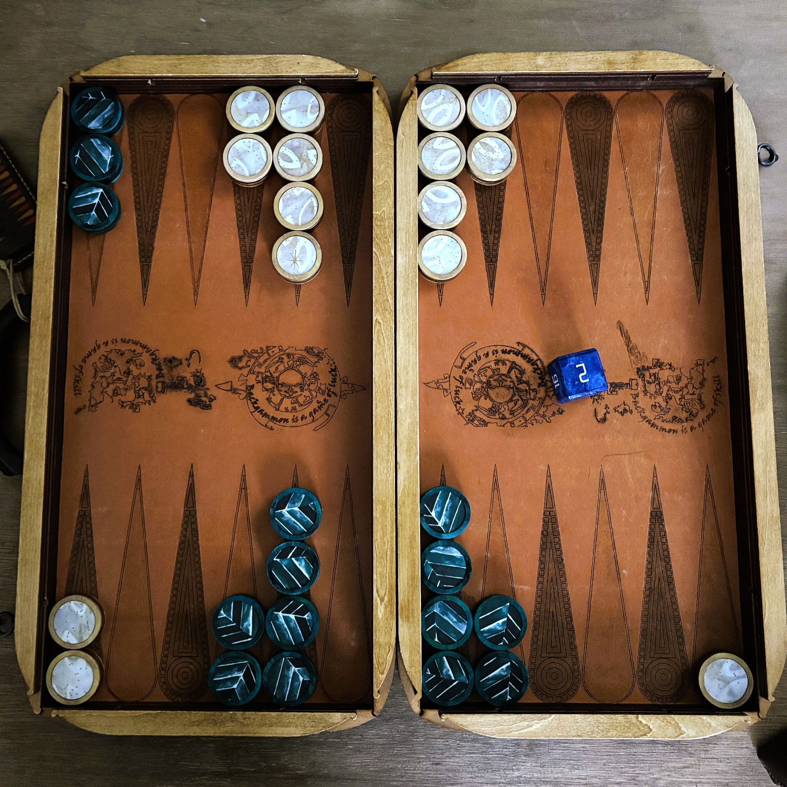 Blue Bengal – Deep Blue Roar – Backgammon Doubling Cube 36mm