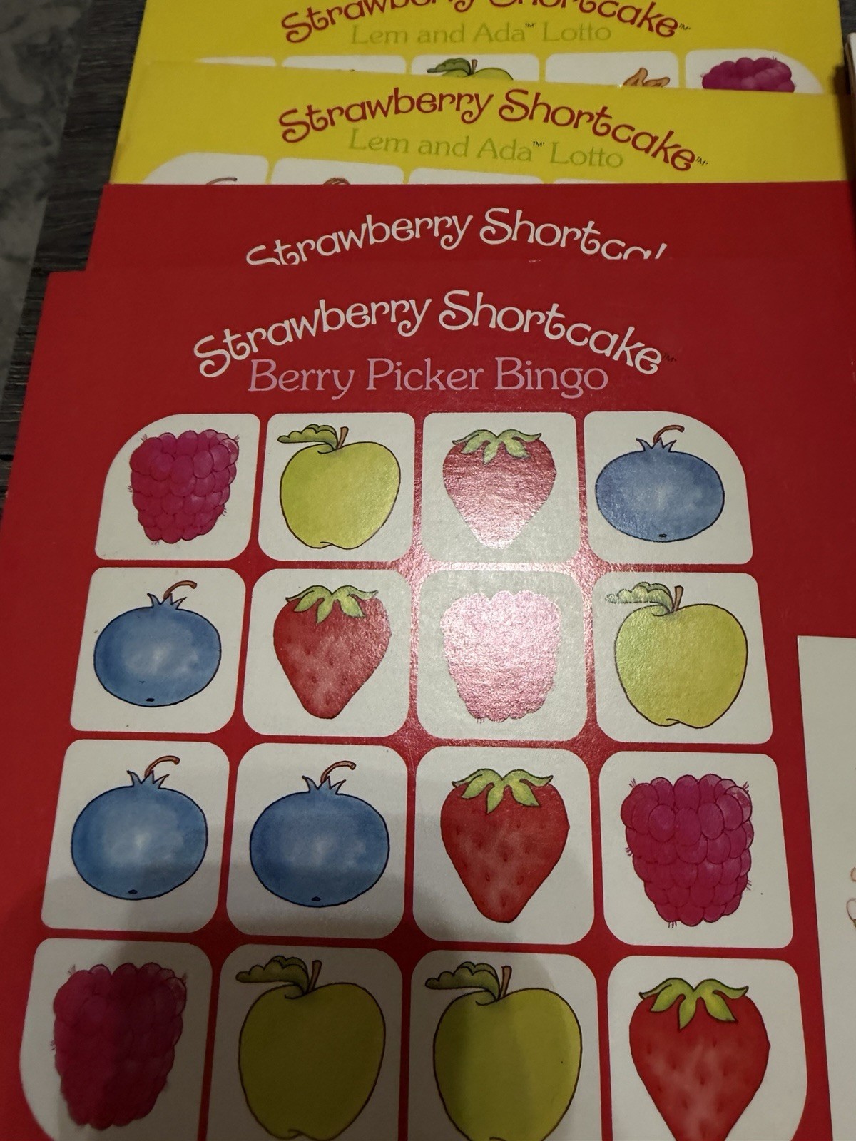 Vintage Strawberry Shortcake Game Basket 4 In 1 Game 1981 Parker Brothers