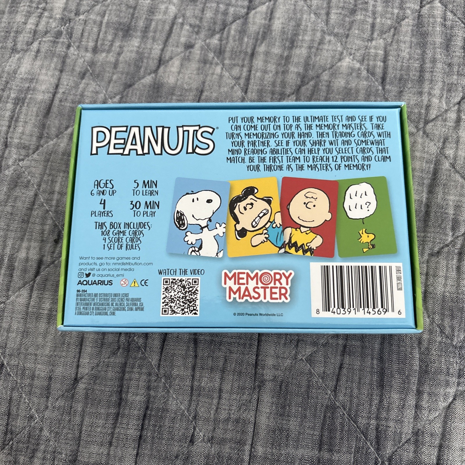 Peanuts Memory Master Card Game New In Box Snoopy Charlie Brown Woodstock