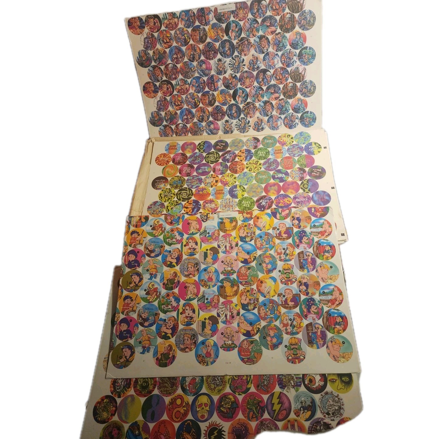 10 Sheets UnPunched Pogs Milk Caps Game Cap club, presidents + bonus boards