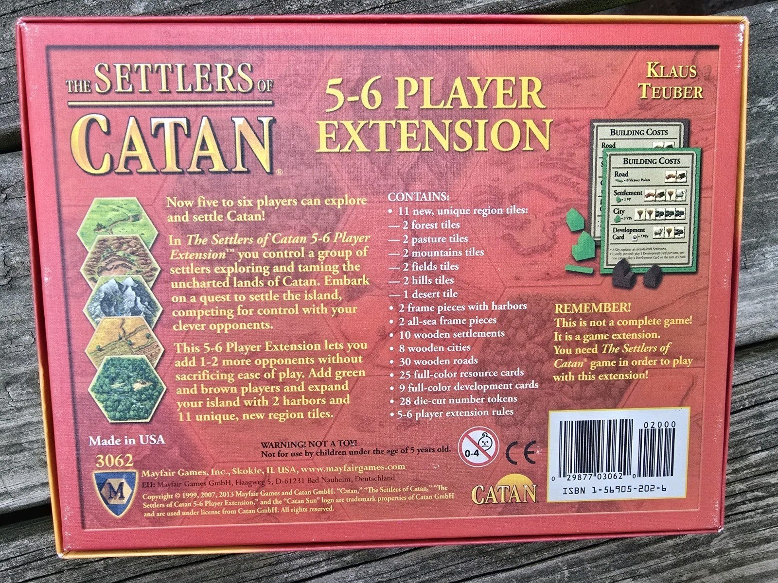 Mayfair Games The Settlers of Catan 5-6 Player Extension Expansion Board 3062