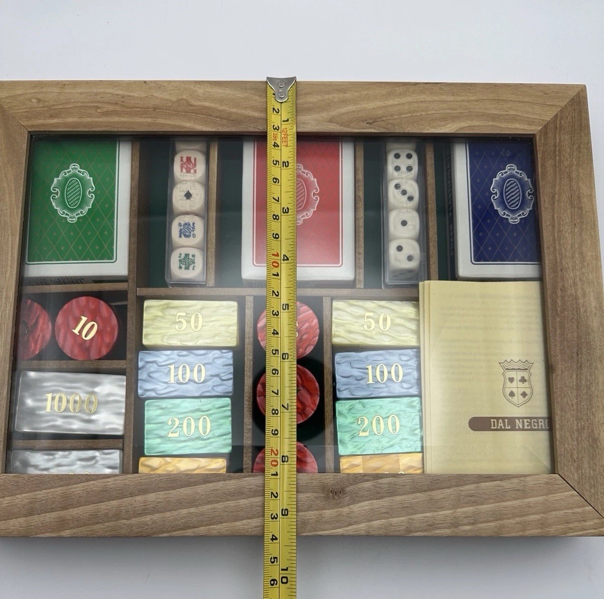 Vintage Dal Negro Italian luxury Gaming Set|Walnut Wood Case | Unopened Decks