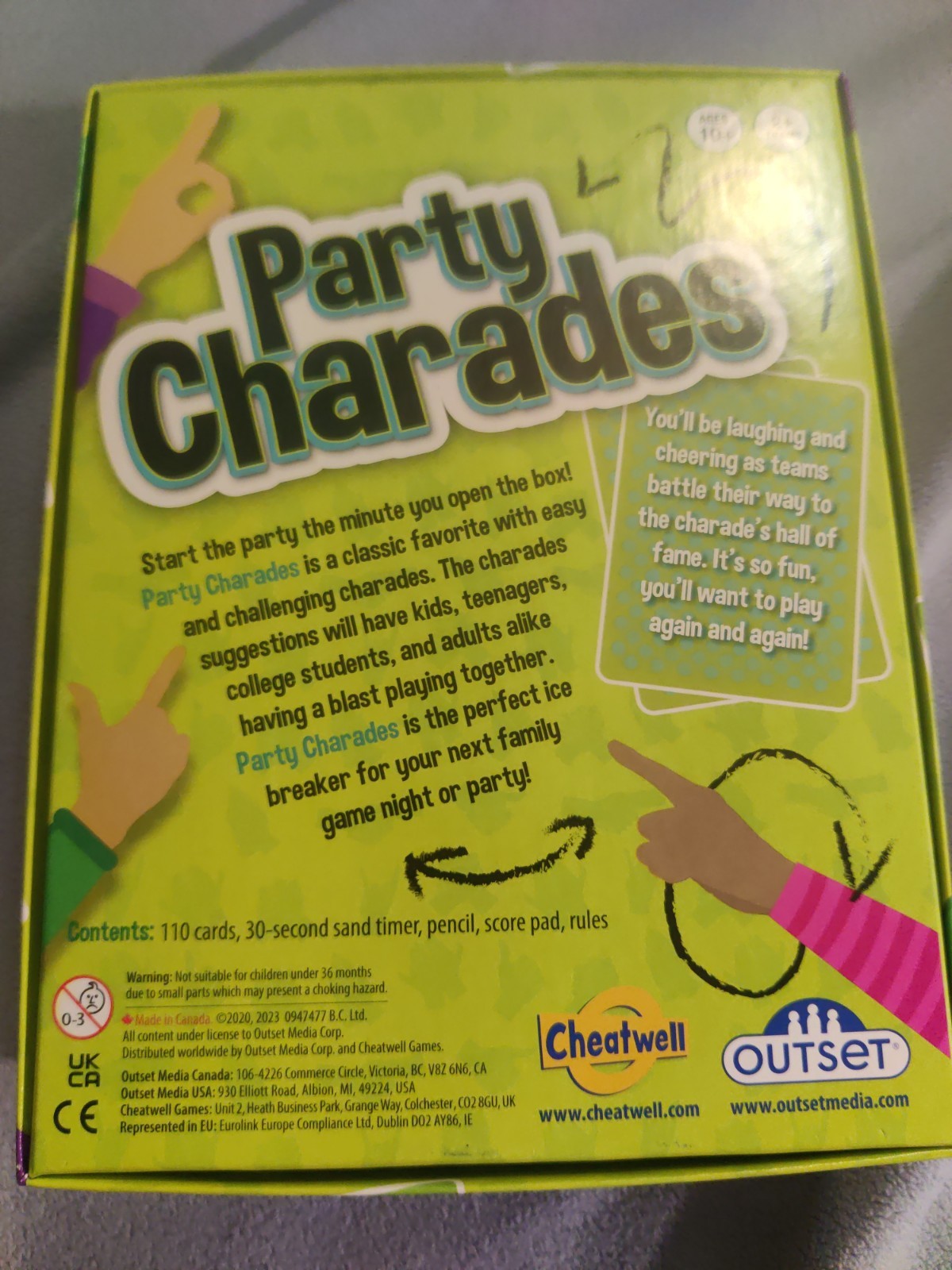 Party Charades Game 500 Charades for Kids Adults and Family Outset