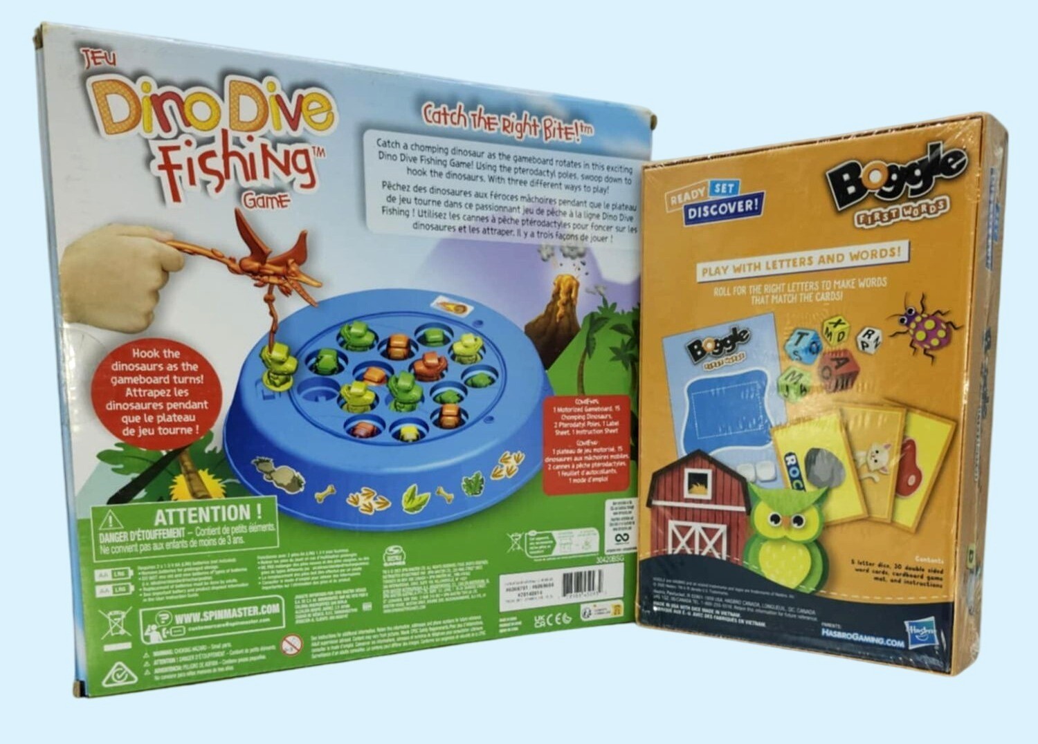 Dino Dive Fishing Game & Boggle First Words Kids Educational Interactive Fun NIB