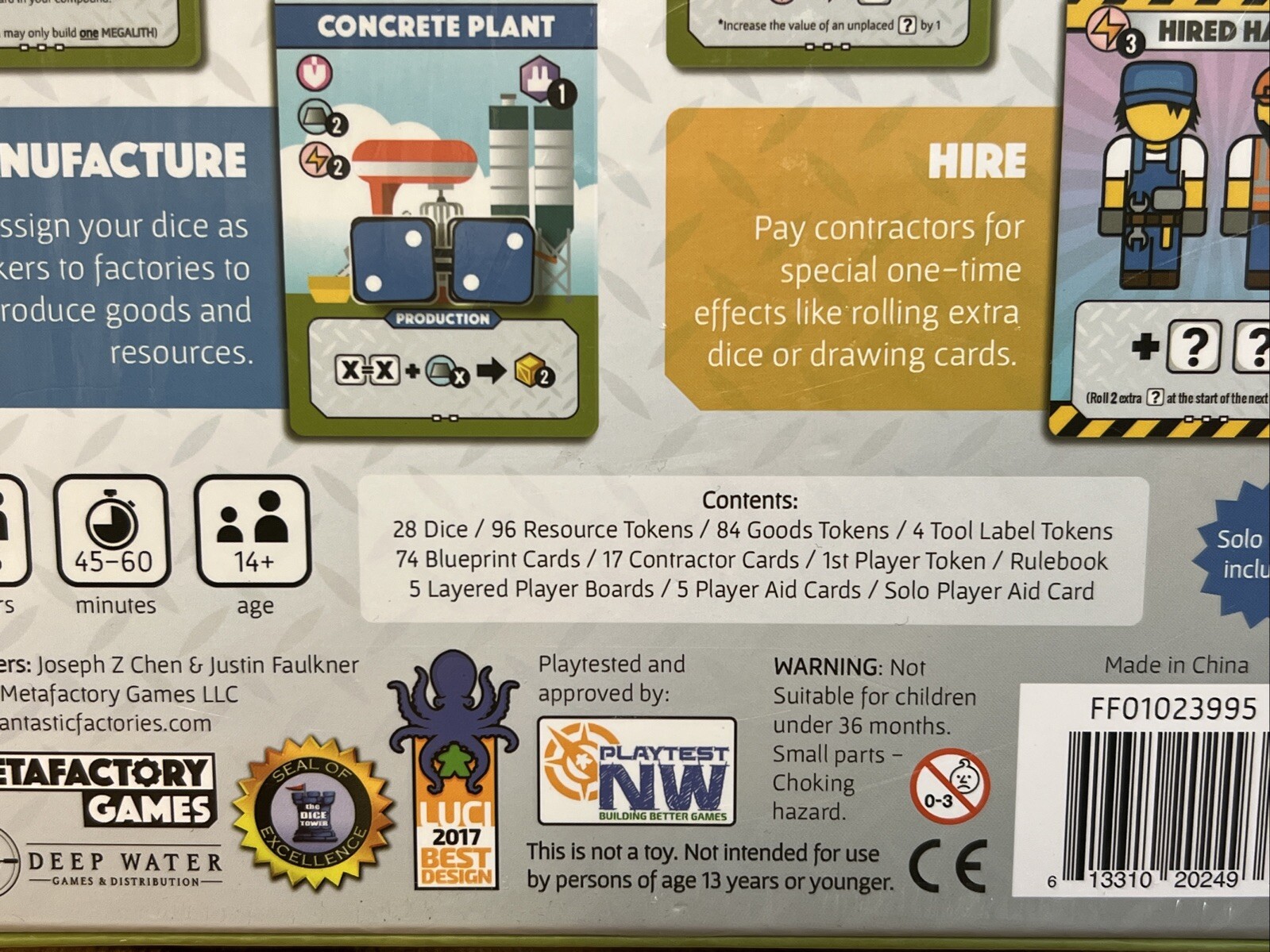Fantastic Factories Board Game by Deep Water Games FF01023995 Best Design Winner