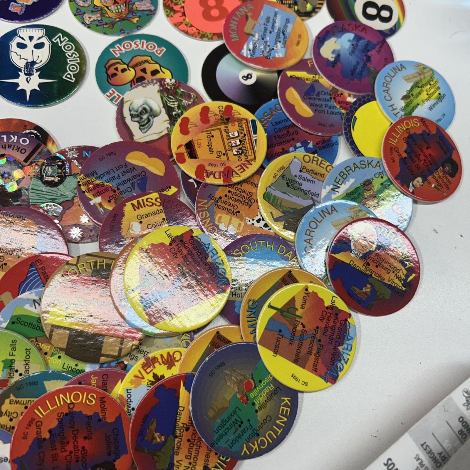 Vintage 1990’s Huge Lot Of Pogs 211 Plus Cases Holographic Lenticular Disney