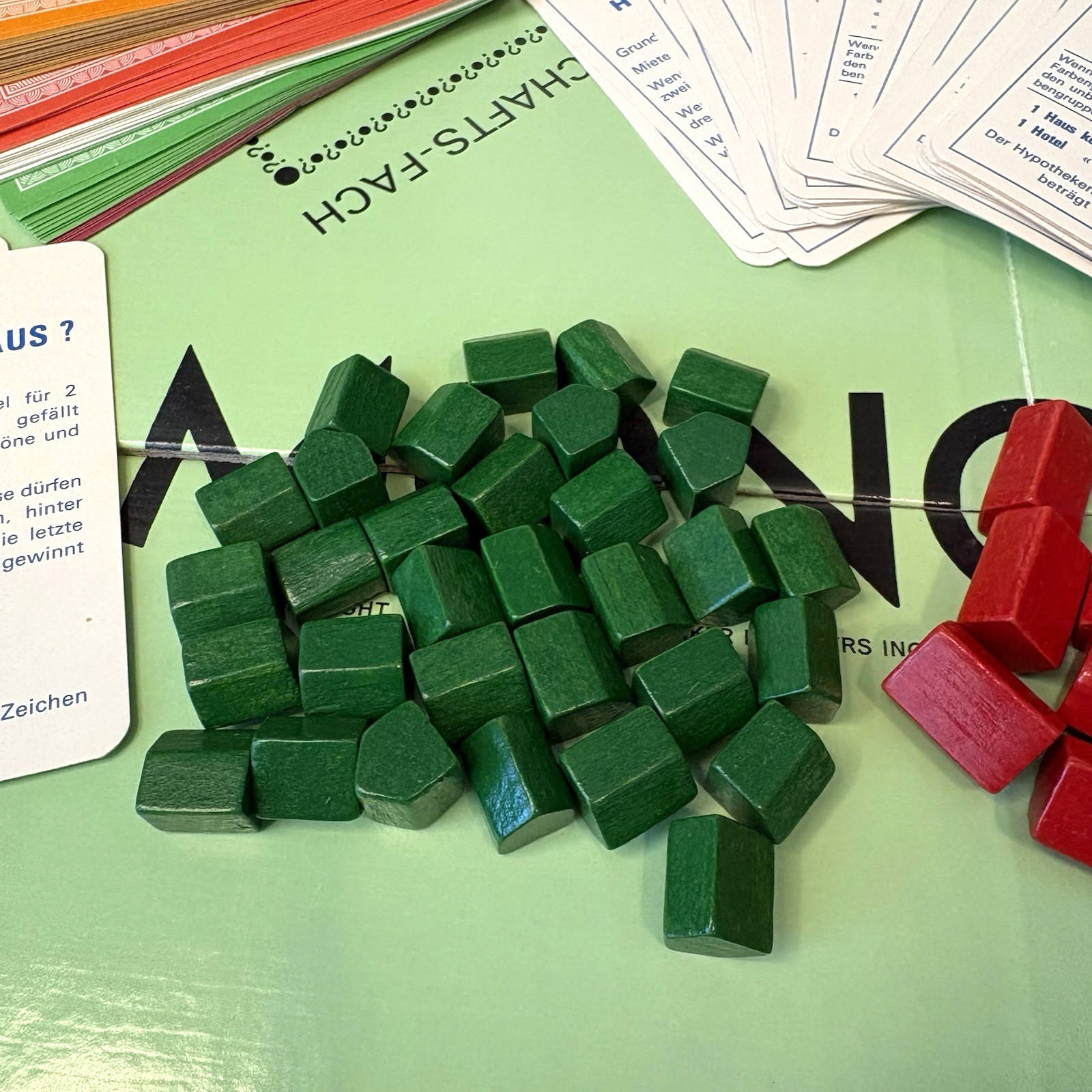 Vintage MONOPOLY Game GERMANY/German All Wooden Pieces Complete 60s