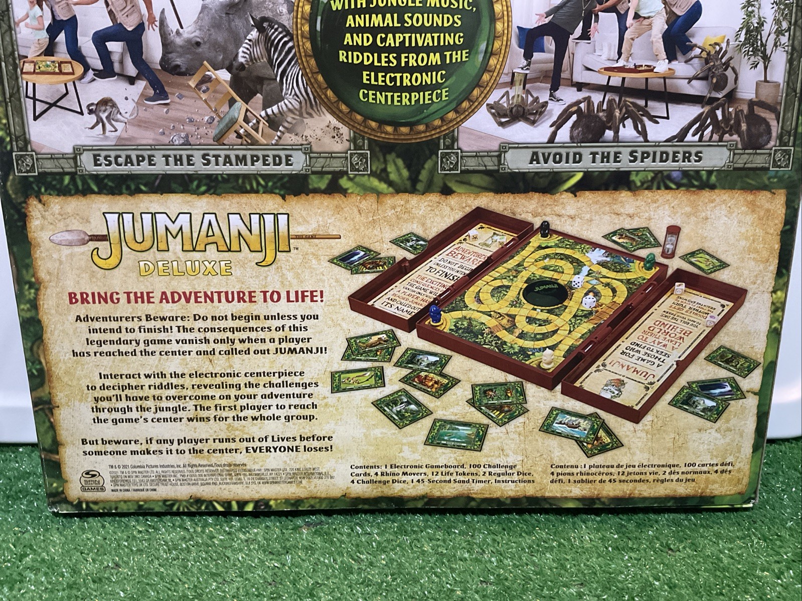 Jumanji Deluxe Electronic Adventure Board Game W/ Lights & Sound NIB New Sealed