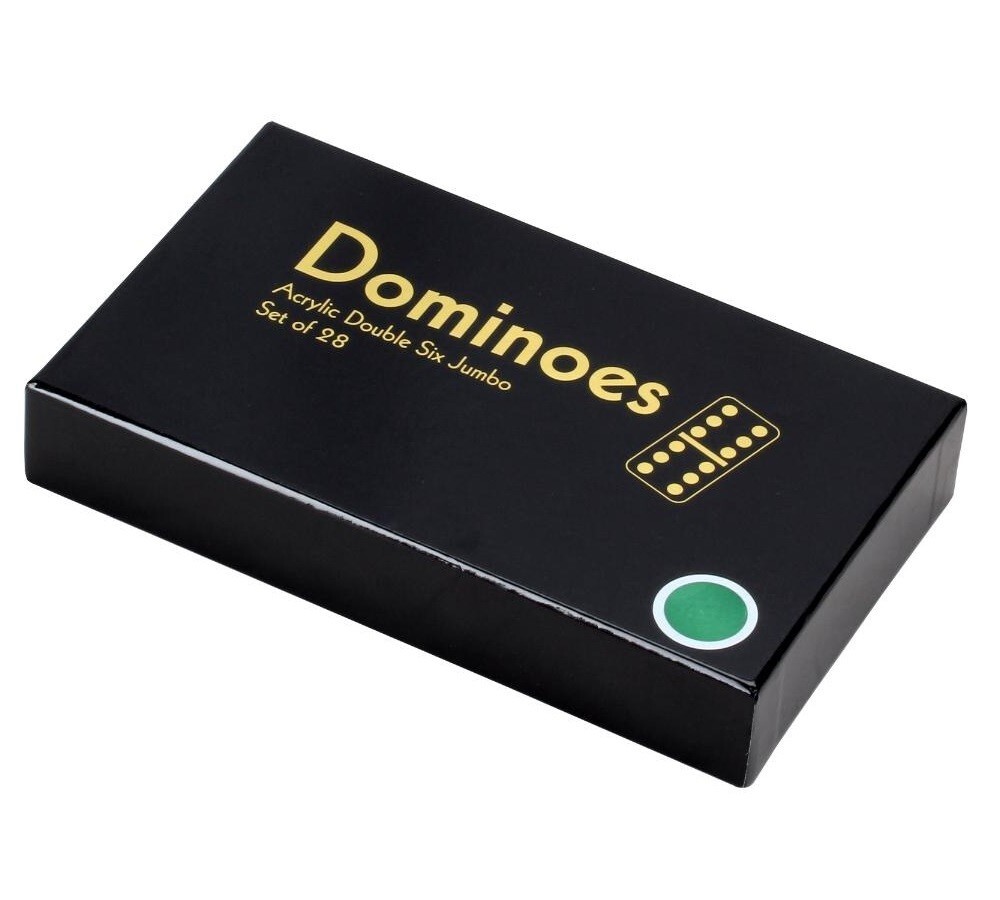 Premium Dominoes Double 6 Six Jumbo Size Acrylic Green