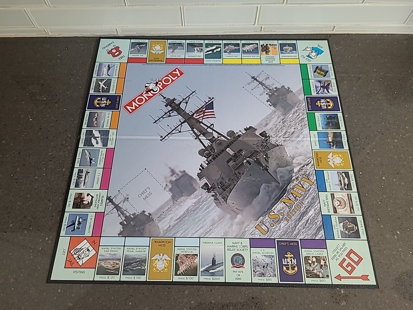 Monopoly United States Navy Edition Board Game 6 Pewter Tokens Complete