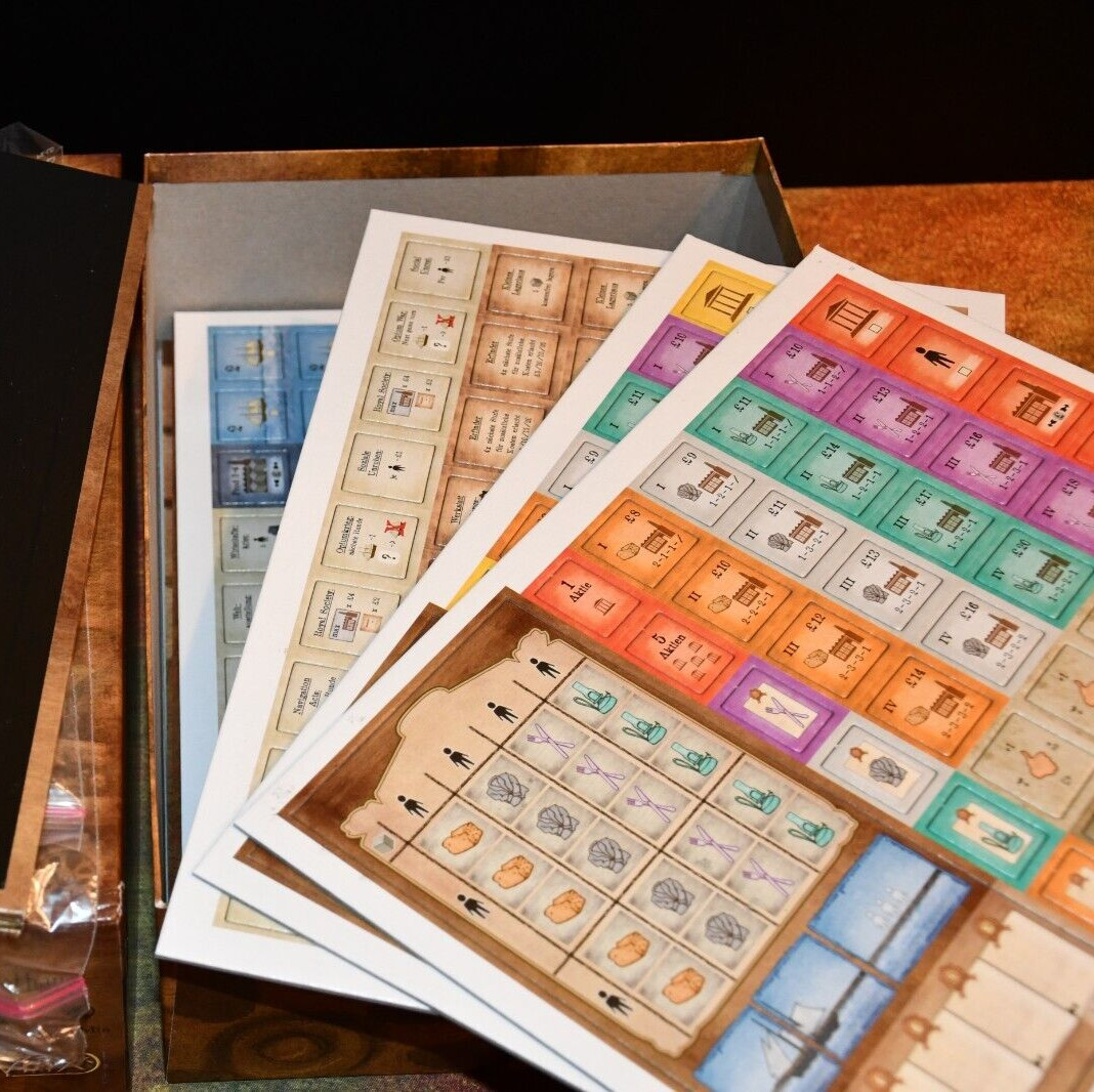 Spielworxx Boardgame Arkwright (English/German Ed) VG W/ Upgrade Kit Unpunched