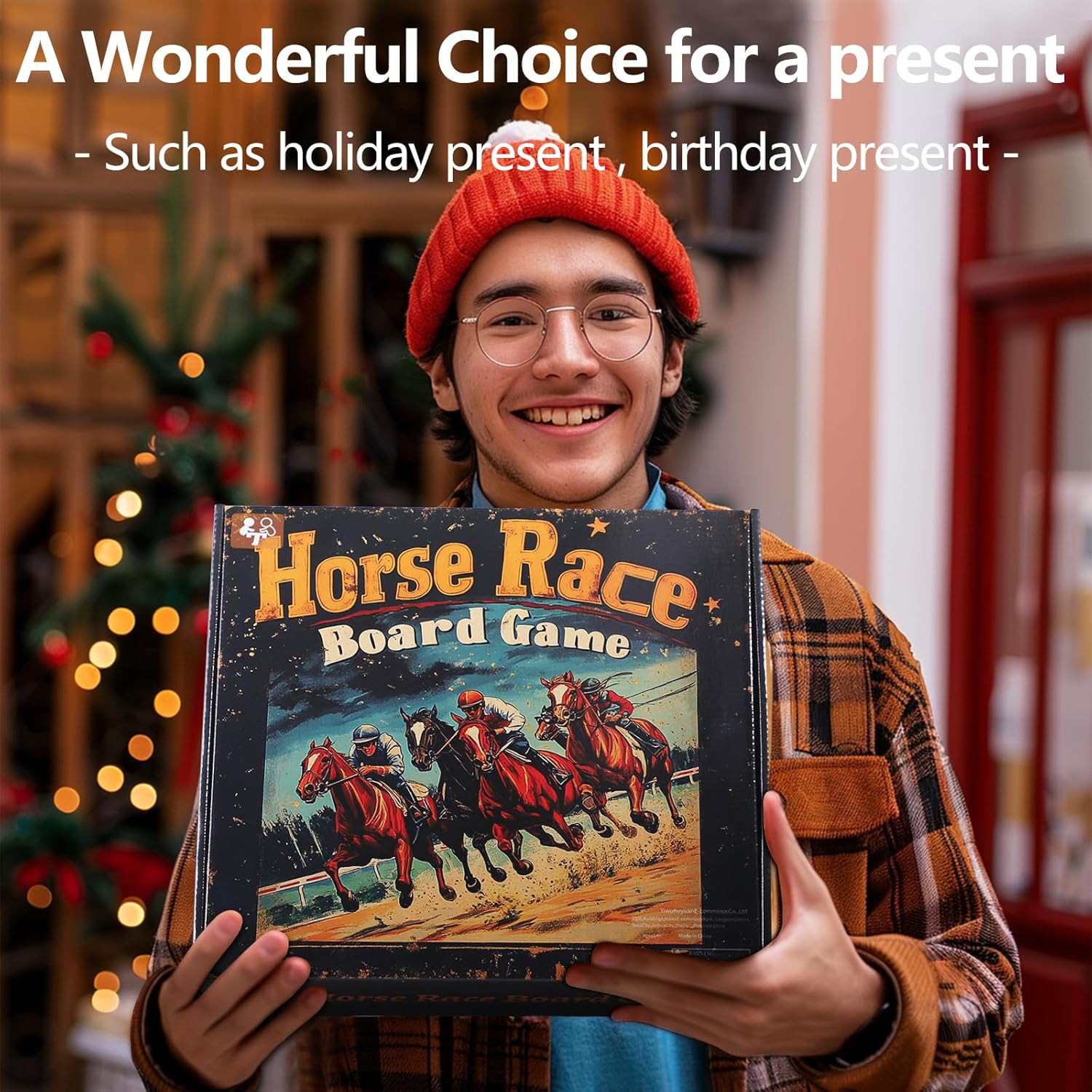 Wooden Finish Line Horse Racing Board Game Equipped with 11 Luxury Metal Craft H