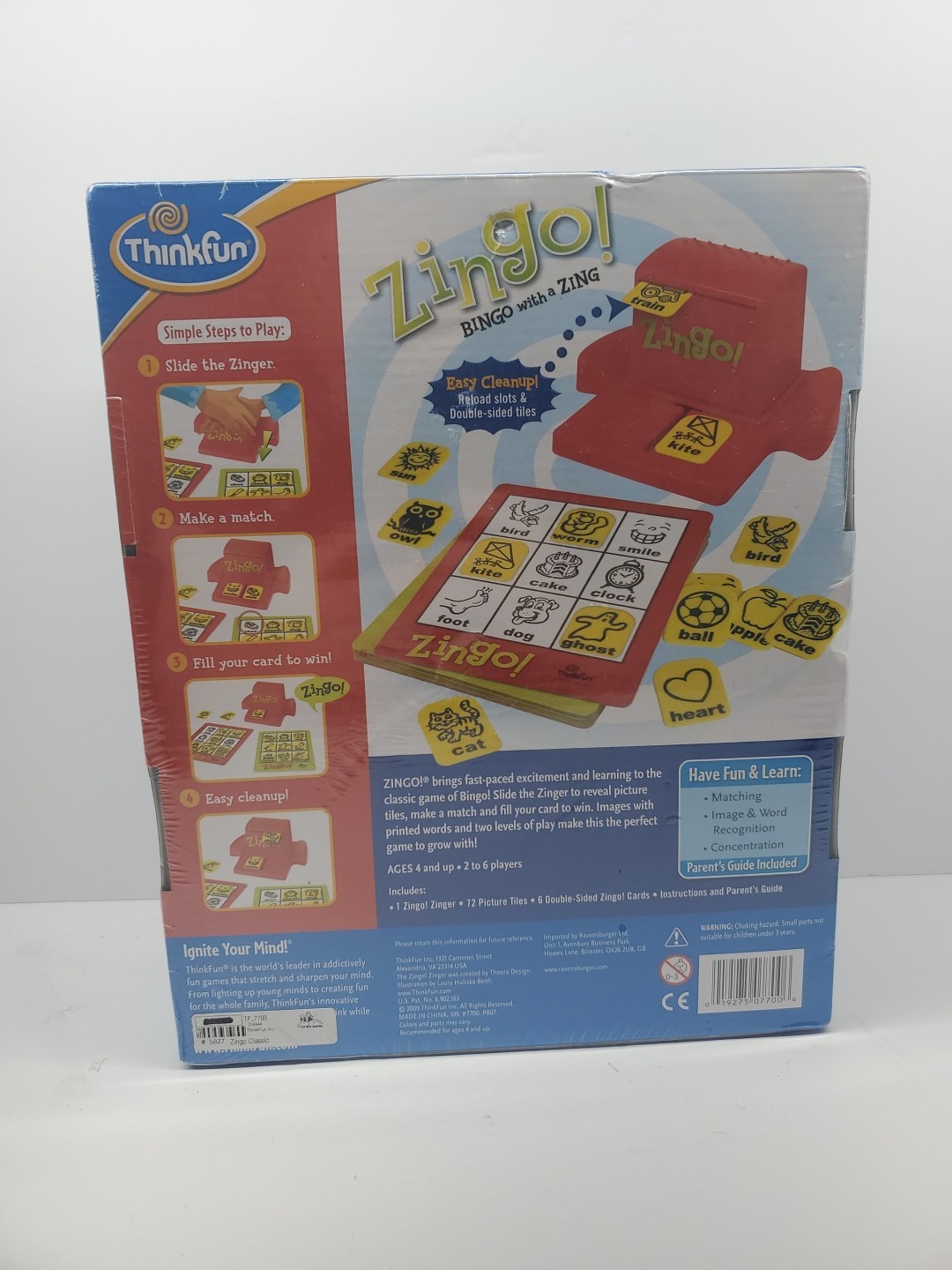 ThinkFun ZINGO! BINGO WITH A ZING! Game Kids Sealed – Box Damage