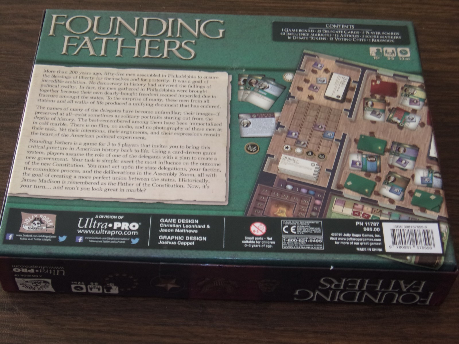 2015 Founding Fathers 2nd Edition Statesmanship Board Game Jolly Roger’s Games