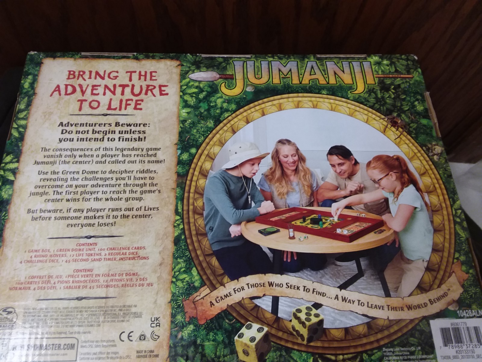 Jumanji the Game Real Wooden Box Edition of the Classic Adventure Board Game