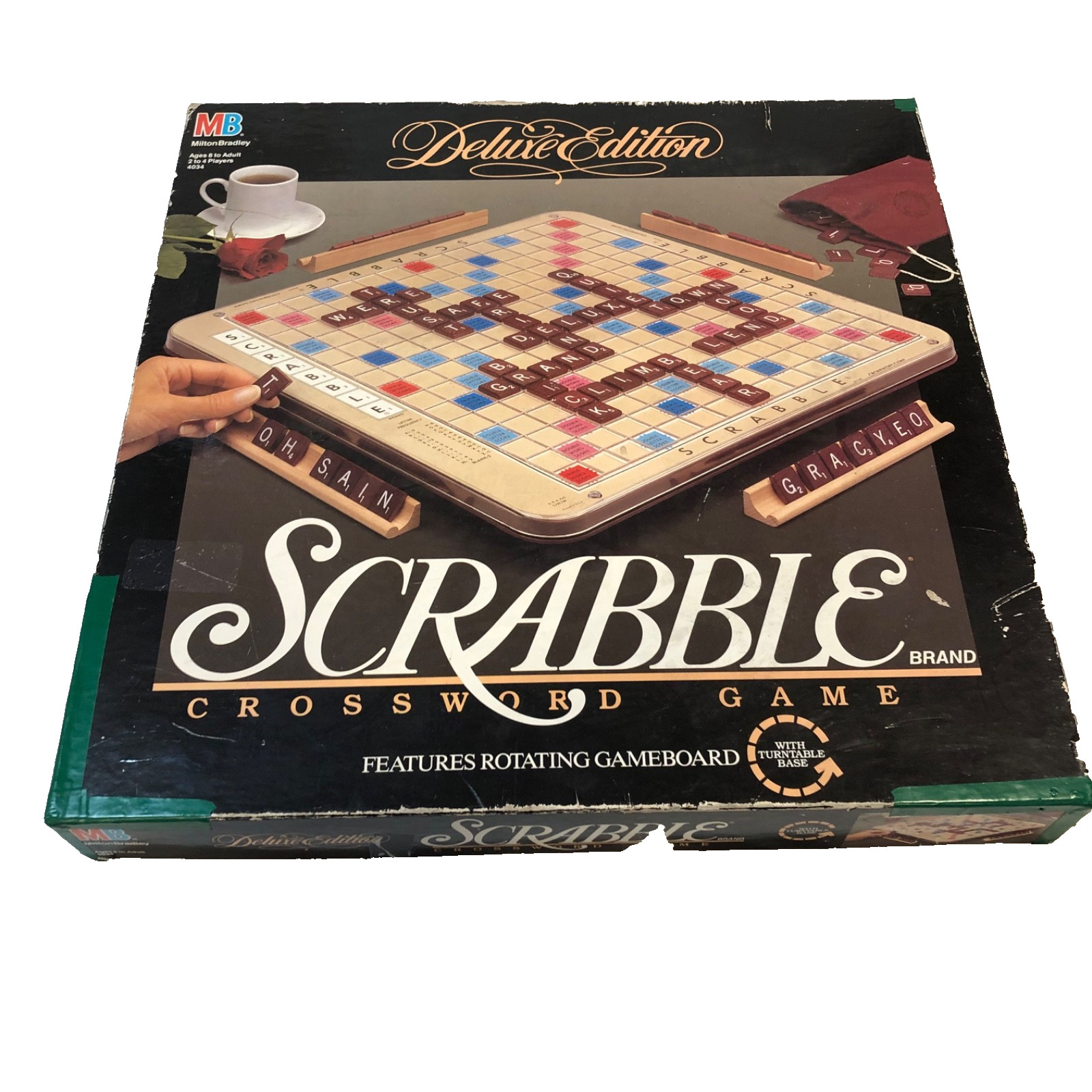 1989 Scrabble Deluxe Edition Rotating Turntable 4034 Board Game complete
