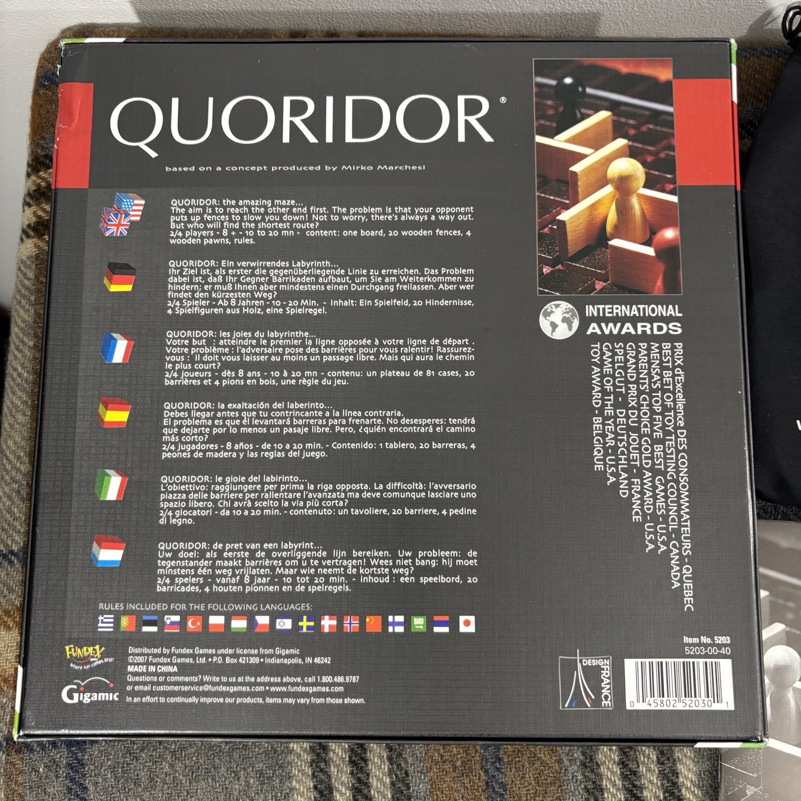 New OPEN BOX Quoridor Board Game Wooden 2007 Gigamic Fundex Games 5203 Complete