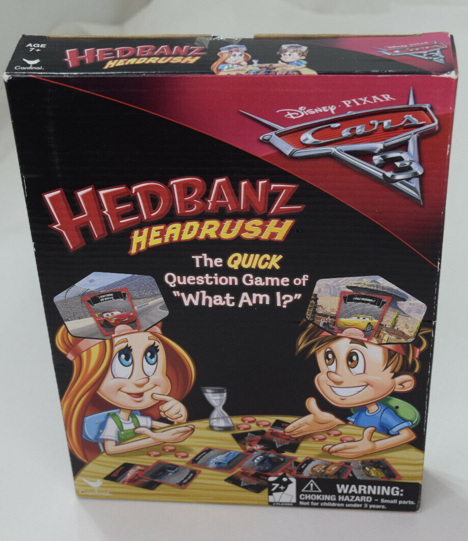 Hedbanz Headrush Disney Pixar Cars 3 Game 2 Players Ages 7+ New in box