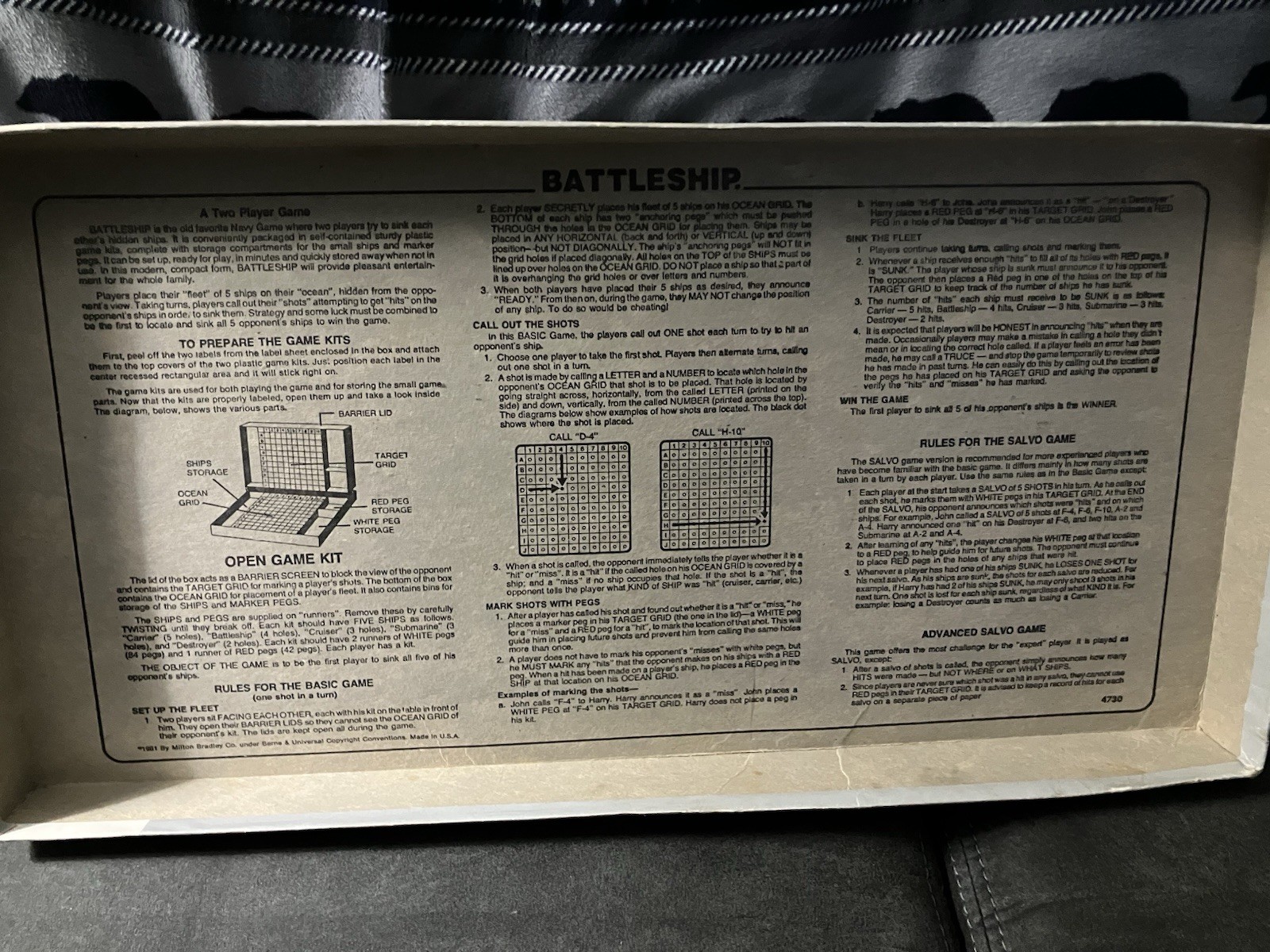 1981 Battleship Game by Milton Bradley Complete in Good Condition