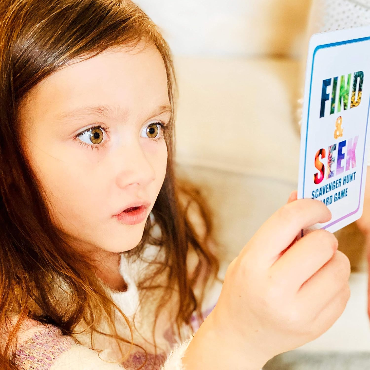 Find and Seek Scavenger Hunt Card Game, Indoor Outdoor Activities for Kids Toddl